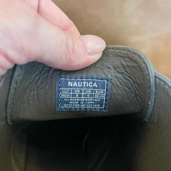 NAUTICA Gray / dark green Wedge Ankle Boots, size 8. - Picture 7 of 13